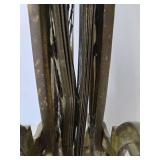 Ornate Old Art Nouveau Figural Brass Fireplace Fan Screen