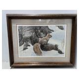 Framed Signed Numbered ROBERT BATEMAN Wildlife Print - "Gray Squirrel"