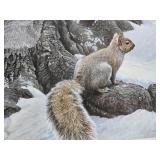 Framed Signed Numbered ROBERT BATEMAN Wildlife Print - "Gray Squirrel"
