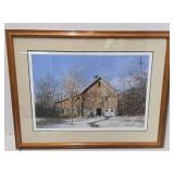 Framed Signed Numbered Robert Plasschaert Rustic Barn Print