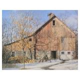 Framed Signed Numbered Robert Plasschaert Rustic Barn Print