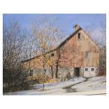 Framed Signed Numbered Robert Plasschaert Rustic Barn Print