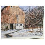 Framed Signed Numbered Robert Plasschaert Rustic Barn Print