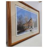 Framed Signed Numbered Robert Plasschaert Rustic Barn Print