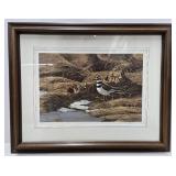 Framed Signed Numbered ROBERT BATEMAN Wildlife Print - "Spring Thaw - Killdeer"
