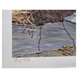 Framed Signed Numbered ROBERT BATEMAN Wildlife Print - "Spring Thaw - Killdeer"