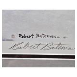 Framed Signed Numbered ROBERT BATEMAN Wildlife Print - "On the Alert - Chipmunk"