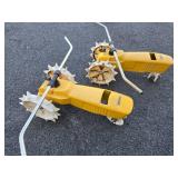 Pair of Heavy Duty Yellow NELSON Walking Tractor Sprinklers