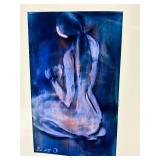 Small Framed Original Signed Acrylic Nude Painting