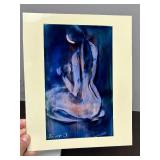 Small Framed Original Signed Acrylic Nude Painting