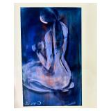 Small Framed Original Signed Acrylic Nude Painting