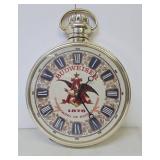 Vintage BUDWEISER Advertising "Pocket Watch" Electric Wall Clock Sign