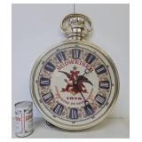 Vintage BUDWEISER Advertising "Pocket Watch" Electric Wall Clock Sign