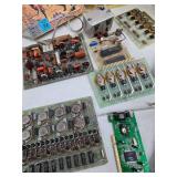 Group of Vintage Computer Items Circuit Boards Books etc