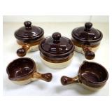 Group of Stoneware French Onion etc Soup Tureens & Lidded Pot
