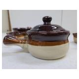 Group of Stoneware French Onion etc Soup Tureens & Lidded Pot