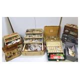 LARGE Estate Lot of Vintage etc Fishing Tackle Boxes Lures & other Supplies