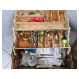 LARGE Estate Lot of Vintage etc Fishing Tackle Boxes Lures & other Supplies