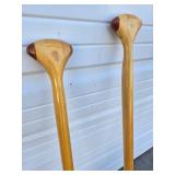 Pair of Nice Quality BENDING BRANCHES Wooden Canoe Paddles & Vintage Ark-Paddle
