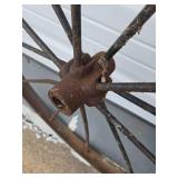 2 Pairs of Antique Iron Wagon Wheels