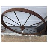 2 Pairs of Antique Iron Wagon Wheels