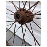 2 Pairs of Antique Iron Wagon Wheels