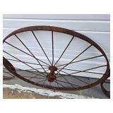 2 Pairs of Antique Iron Wagon Wheels