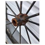 2 Pairs of Antique Iron Wagon Wheels