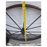 2 Pairs of Antique Iron Wagon Wheels