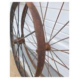2 Pairs of Antique Iron Wagon Wheels