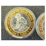 2 .999 Fine Silver Gaming Tokens