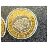 2 .999 Fine Silver Gaming Tokens
