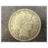 1901 Barber Half Dollar