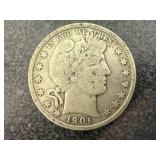 1901 Barber Half Dollar