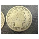 2 1900 Barber Half Dollars