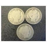 1904 O, 1905 S & 1906 O Barber Half Dollars