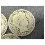 1908 O, 1909 S & 1911 Barber Half Dollars