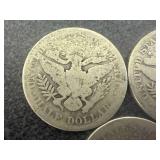 1908 O, 1909 S & 1911 Barber Half Dollars