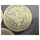 1908 O, 1909 S & 1911 Barber Half Dollars
