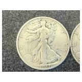 2 1947 Walking Liberty Half Dollars