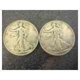 1929 S & 1929 D Walking Liberty Half Dollars