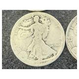 4 1917 Walking Liberty Half Dollars
