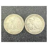 2 1936 S Walking Liberty Half Dollars