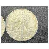 2 1941 D Walking Liberty Half Dollars