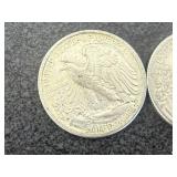 2 1941 D Walking Liberty Half Dollars