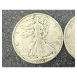 1936 S & 1936 D Walking Liberty Half Dollars