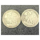 1936 S & 1936 D Walking Liberty Half Dollars