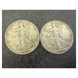 1935 S & 1935 P Walking Liberty Half Dollars