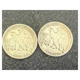 1935 S & 1935 P Walking Liberty Half Dollars