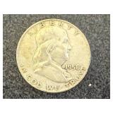 1958 D Franklin Half Dollar